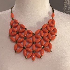 JCrew | Orange statement necklace / 00034